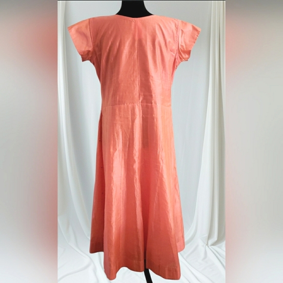 Vintage Boho Chic Bollywood Beaded Silk Cotton Embroidered Gypsy Maxi Dress - Picture 3 of 6